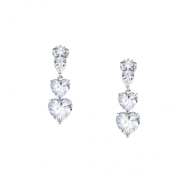 CHIARA FERRAGNI Earing Diamond Heart Crystals | Silver Metal J19AUV27