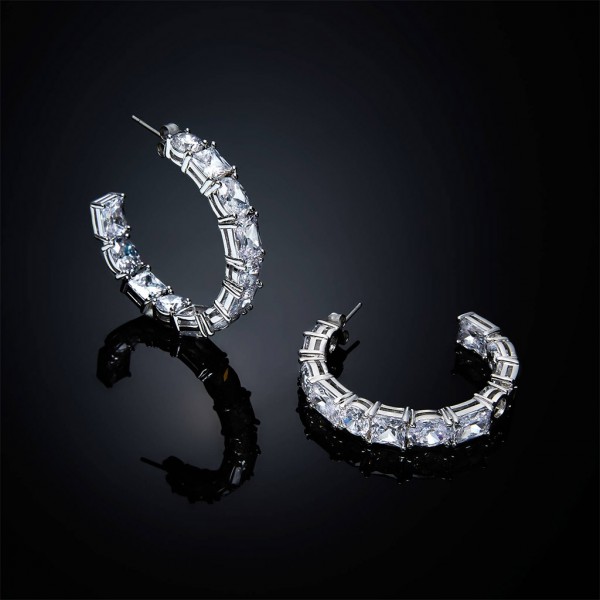 CHIARA FERRAGNI Earring Diamond Heart Crystals | Silver Metal J19AVU02