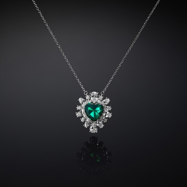 CHIARA FERRAGNI Necklace Emerald Crystals | Silver Metal J19AWJ02