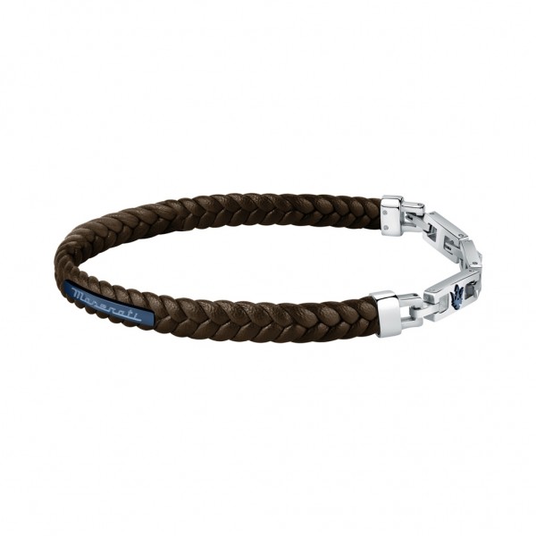 MASERATI Bracelet JM222AVE03 | Two Tone Recycled Leather-Stainless Steel