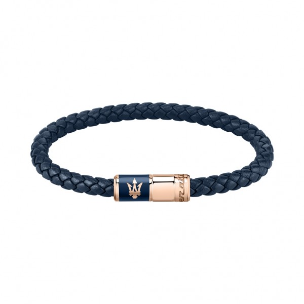 MASERATI Bracelet JM222AVE09 | Two Tone Recycled Leather-Stainless Steel