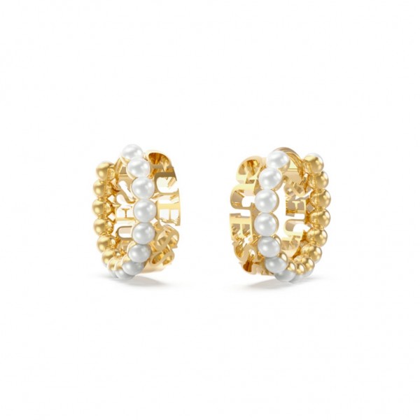 GUESS Earring Underwater Love Zircons/Pearls | Gold Stainless Steel JUBE02266JWYGT/U
