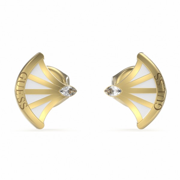 GUESS Earring Fan Zircons | Two Tone Stainless Steel JUBE03154JWYGWHT/U