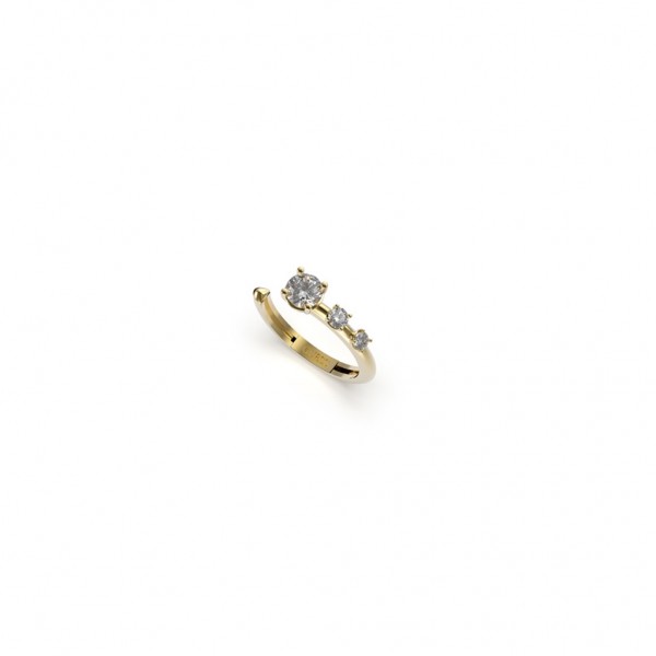 GUESS Ring Sunburst Zircons | Gold Stainless Steel JUBR01408JWYG56