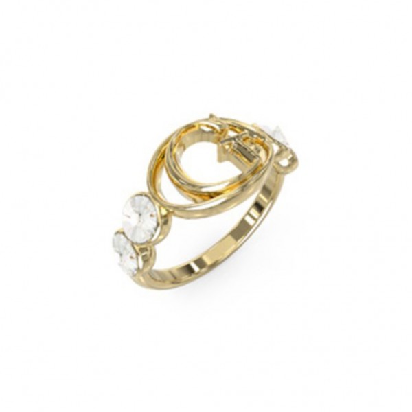 GUESS Ring Rivoli Zircons | Gold Stainless Steel JUBR03359JWYG54