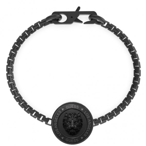 GUESS Bracelet Lion King Jumbo Zircons | Black Stainless Steel JUMB01317JWGML