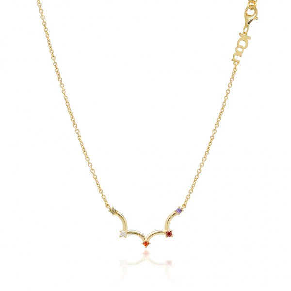 JCOU Rainbow Necklace Silver 925° Gold Plated 14K JW902G1-02