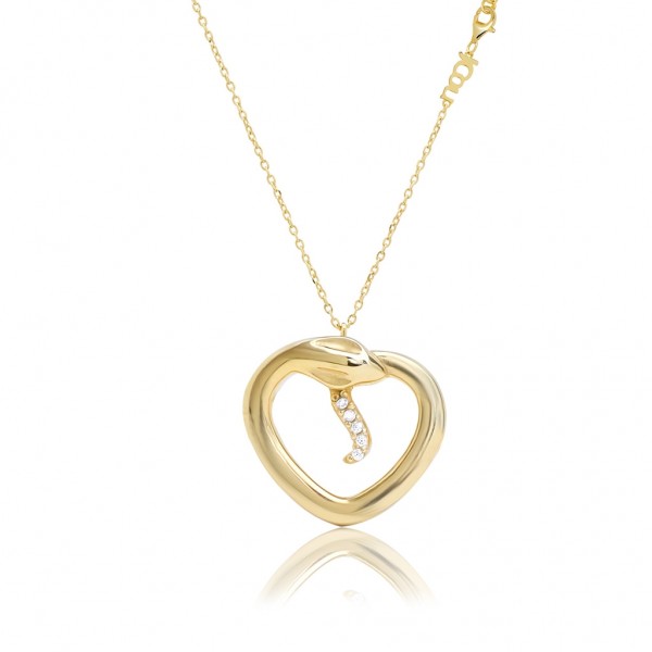 JCOU Snakeheart Necklace Silver 925° Gold Plated 14K JW911G1-01