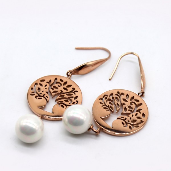 LEE COOPER Earing LCJE01068.440 Pearls | Rose Gold Stainless Steel