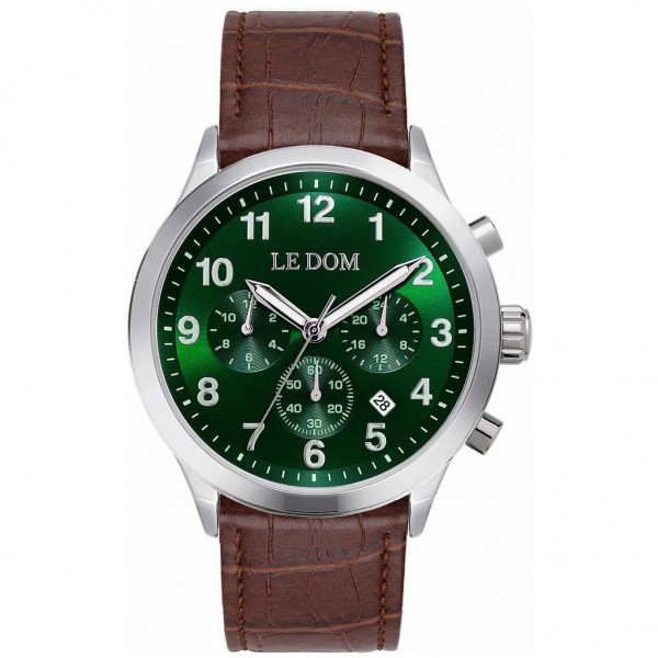 LE DOM Patrol LD.1106-6 Chrono Brown Leather Strap