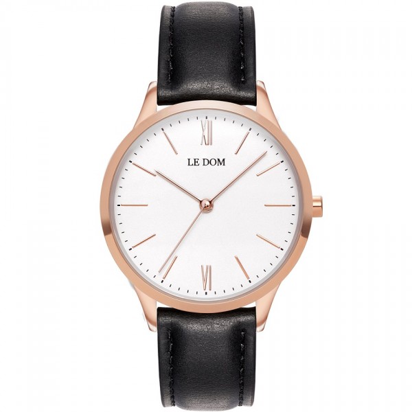 LE DOM Classic Lady LD.1000-14 Black Leather Strap