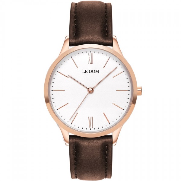 LE DOM Classic Lady LD.1000-15 Brown Leather Strap