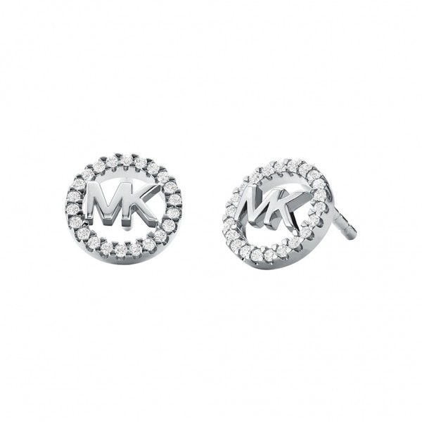 MICHAEL KORS Earring Premium Love Sterling Silver Logo Zircons | Silver Plated MKC1247AN040