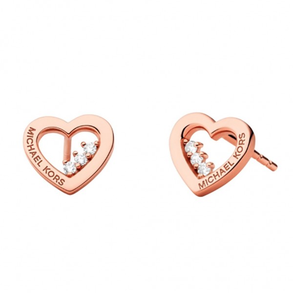 MICHAEL KORS Earring Heart Zircons | Rose Gold Plated 14K MKC1569AN791