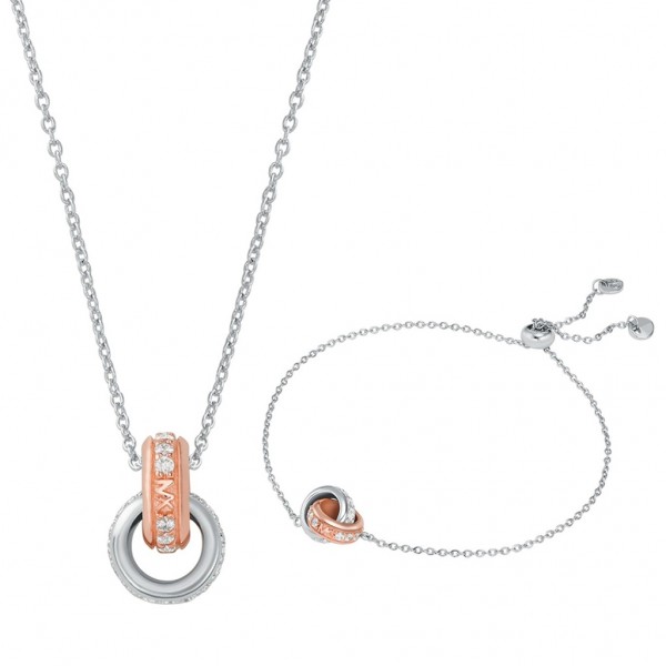 MICHAEL KORS Necklace Premium Sterling Zircons | Two Tone Plated MKC1614SET Gift Set