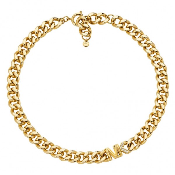 MICHAEL KORS Necklace Premium Zircons | Brass Gold Plated 14K MKJ7835710