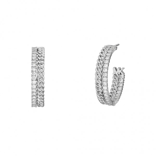 MICHAEL KORS Earring Metallic Muse Zircons | Brass Silver Plated MKJ8279CZ040