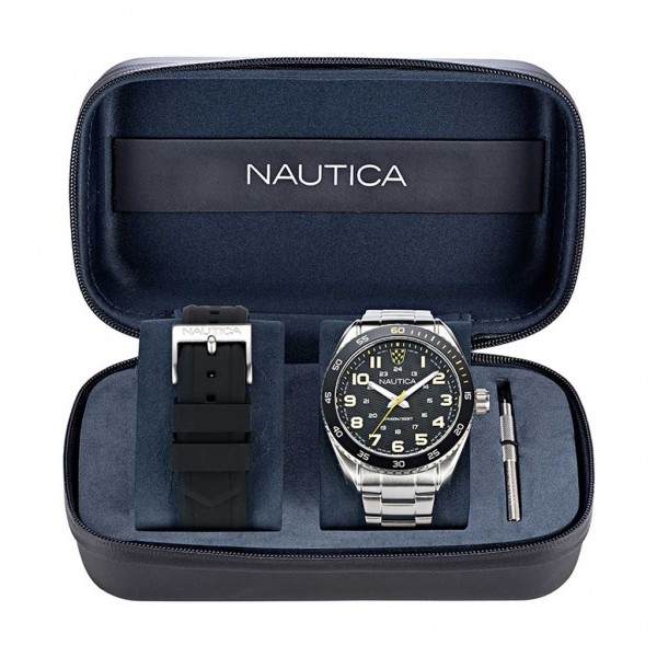 NAUTICA Key Biscane NAPKBS224 Silver Stainless Steel Bracelet Box Set