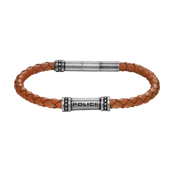 POLICE Bracelet Barrell | Tampa Leather - Silver Stainless Steel PEAGB0035004