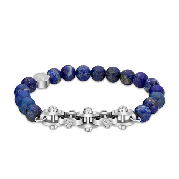 POLICE Bracelet Bolt Lava Beads | Silver Stainless Steel PEAGB2211234