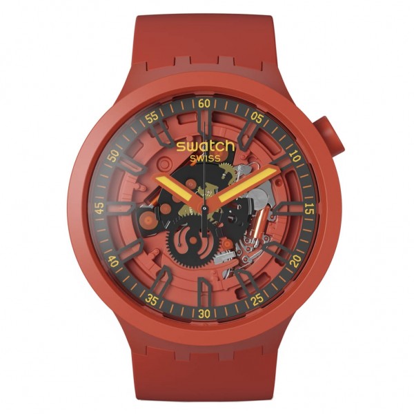 SWATCH Open Hearts SB01R100 Red Silicone Strap
