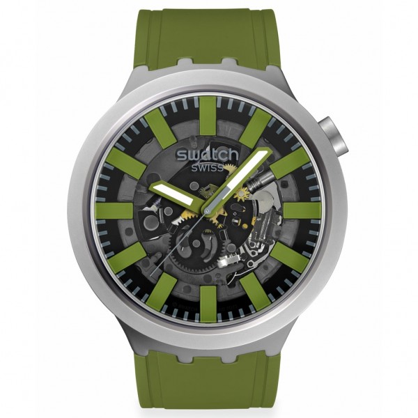 SWATCH Thru The Underbrush SB07S118 Green Silicone Strap