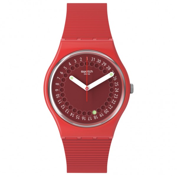 SWATCH Cycles In The Sun SO28R400 Bioceramic Case-Red BioSourced Material Strap