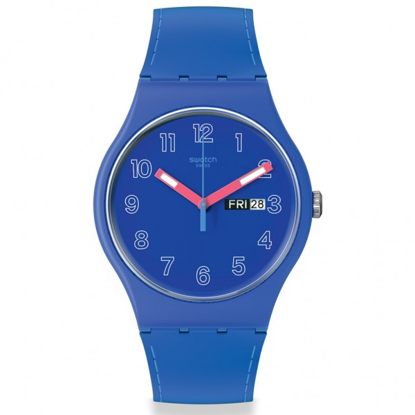 SWATCH Cobalt Disco SO29N705 Bioceramic Case-Blue Silicone Strap