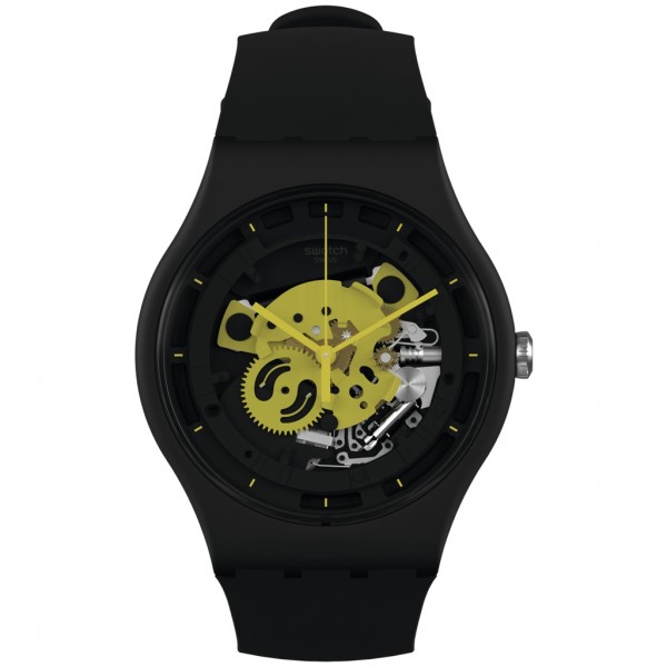 SWATCH Time To Yellow Big SO32B111 Bioceramic Case-Black BioSourced Material Strap