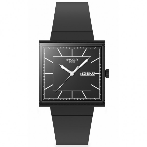 SWATCH What If...Black Again? SO34B701 Bioceramic Case - Black BioSourced Material Strap