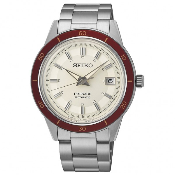 SEIKO Presage Style 60s 'Ruby' SRPH93J1 Automatic Sliver Stainless Steel Bracelet
