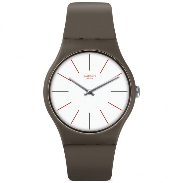 SWATCH Greensounds SUOC107 Brown Silicone Strap
