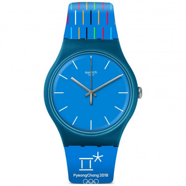SWATCH Petits Batons SUOZ277 Blue Silicone Strap
