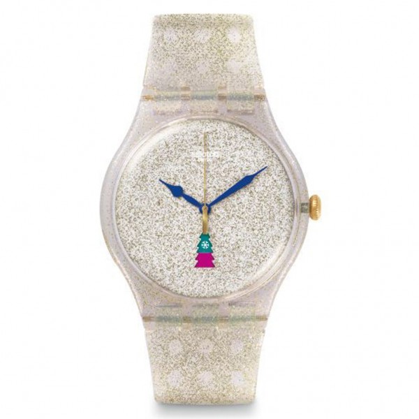 SWATCH Holiday Twist SUOZ709S White Rubber Strap