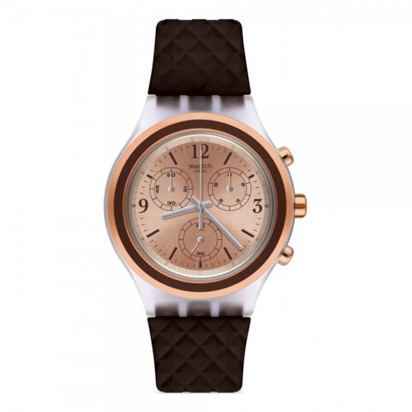 SWATCH Elebrown SVCK1005 Chronograph Brown Silicone Strap