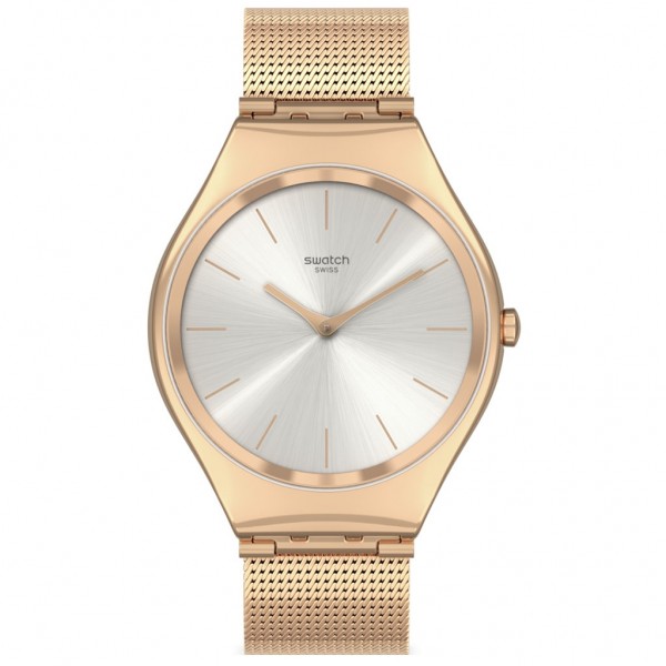 SWATCH Contrasted Simplicity SYXG120M Rose Gold Stainless Steel Bracelet