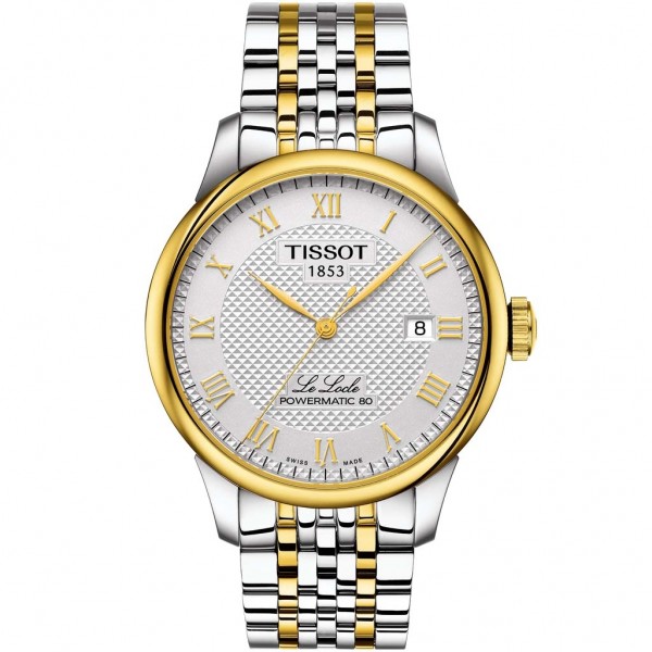 TISSOT T-Classic Le Locle Powermatic 80 Two Tone Stainless Steel Bracelet T0064072203301