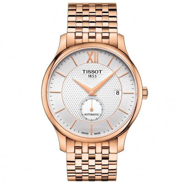 TISSOT T-Classic Tradition Automatic Small Second Rose Gold Stainless Steel Bracelet T0634283303800