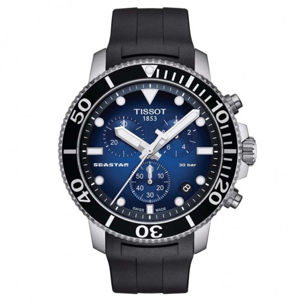 TISSOT T-Sport Seastar 1000 Chronograph Black Rubber Strap T1204171704100