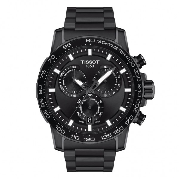 TISSOT T-Sport Supersport Chronograph Black Stainless Steel Bracelet T1256173305100