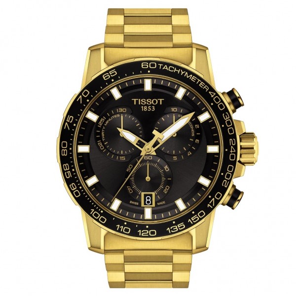 TISSOT T-Sport Supersport Chrono Gold Stainless Steel Bracelet Basketball Edition T1256173305101