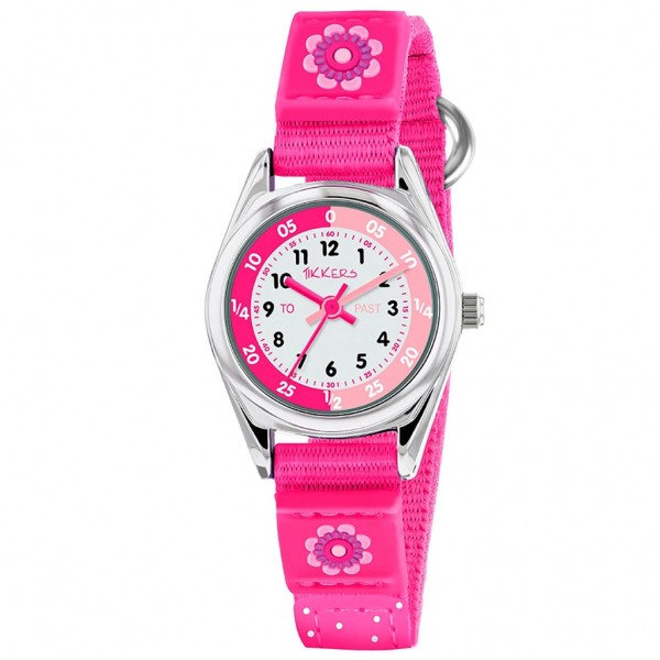 TIKKERS Girls TK0119 Fuchsia Fabric Strap