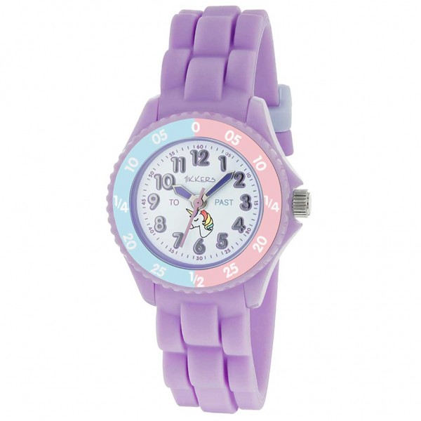 TIKKERS Girls TK0147 Lilac Silicone Strap