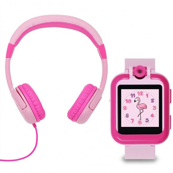 TIKKERS Plain Pink Interactive Watch TKS02-001 Pink Silicone Strap Headphone Set
