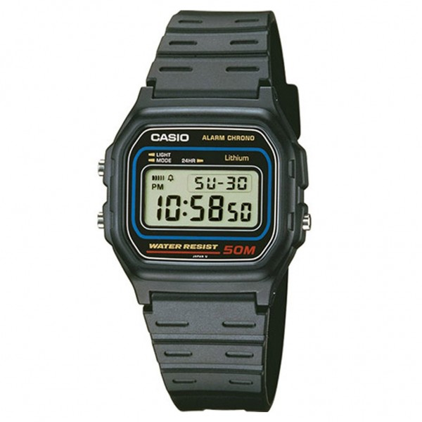 CASIO Collection W-59-1V Black Rubber Strap