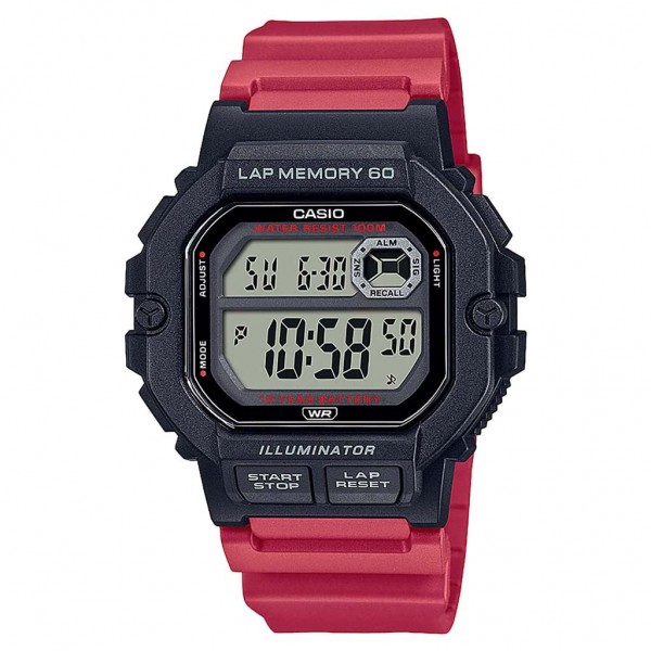 CASIO Collection WS-1400H-4AVEF Red Rubber Strap
