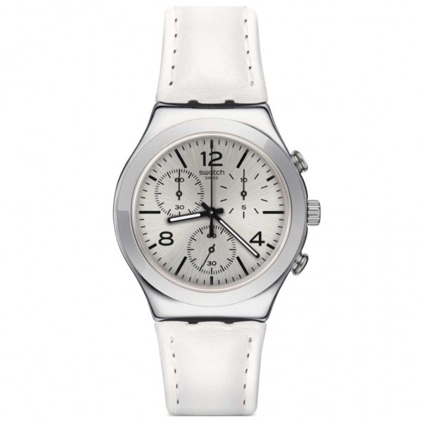 SWATCH Biancamente YCS111 White Leather Strap