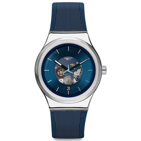 SWATCH Blurang YIS430 Automatic Blue Rubber Strap