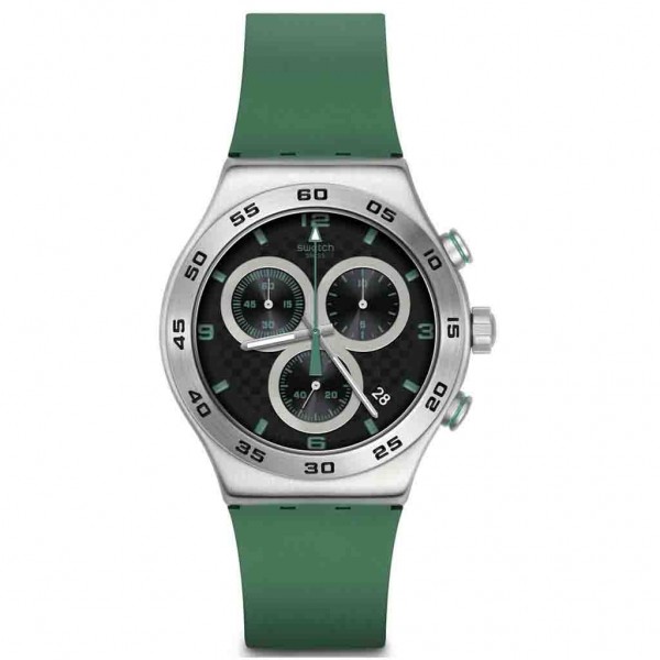 SWATCH Carbonic Green YVS525 Chrono Green Rubber Strap