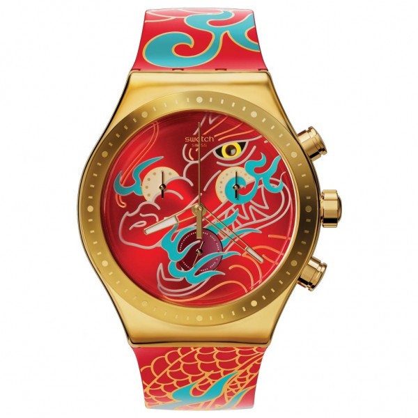 SWATCH Dragon In Motion YVZ100 Red Silicone Strap